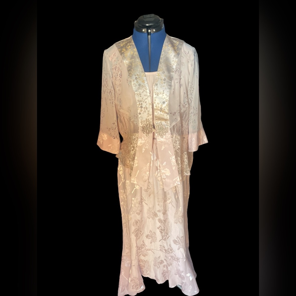 Studio V K   3 piece set. blush pink/ lace  tank top/ skirt/ jacket.  1980 sz M